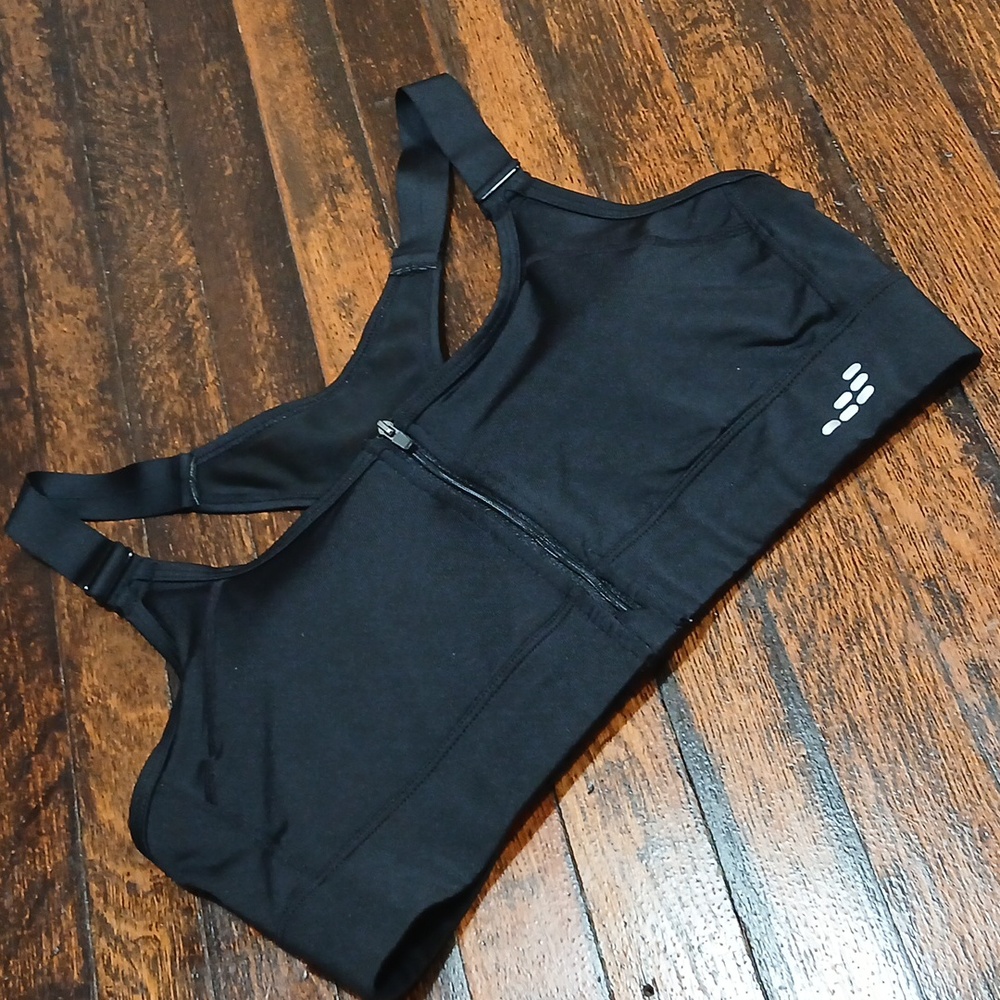 BCG HI- SUPPORT Black Sports Bra with Front Zipper